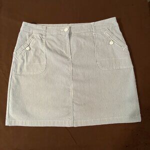 Karen Scott White Striped Skirt